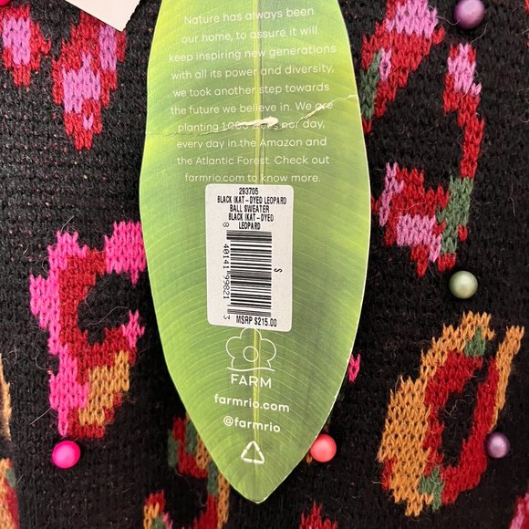 Farm Rio Beaded Leopard Pattern Sweater - Picture 4 of 4